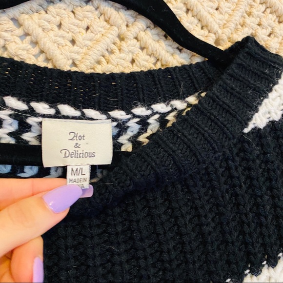 SOLD Striped Oversized Balloon Sleeve Sweater - Picture 9 of 9